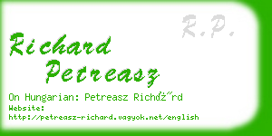 richard petreasz business card